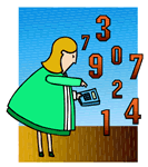 woman counting