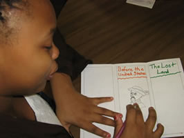 student reading