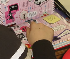 student reading almanac