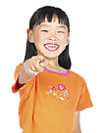 girl pointing