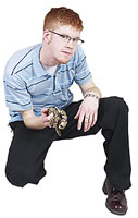 teen with snake