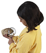 girl with magnifying glass