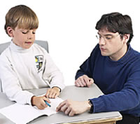 boy and teacher
