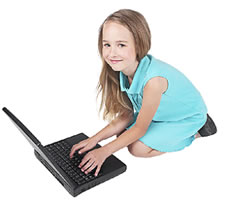 girl with laptop