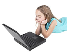 girl with laptop