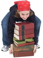 girl and books