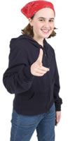 girl pointing