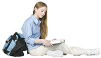 girl with book
