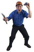 teacher with rock