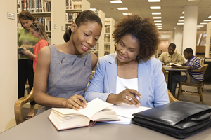 Adults in library