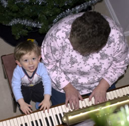 Alex and grandma at computer