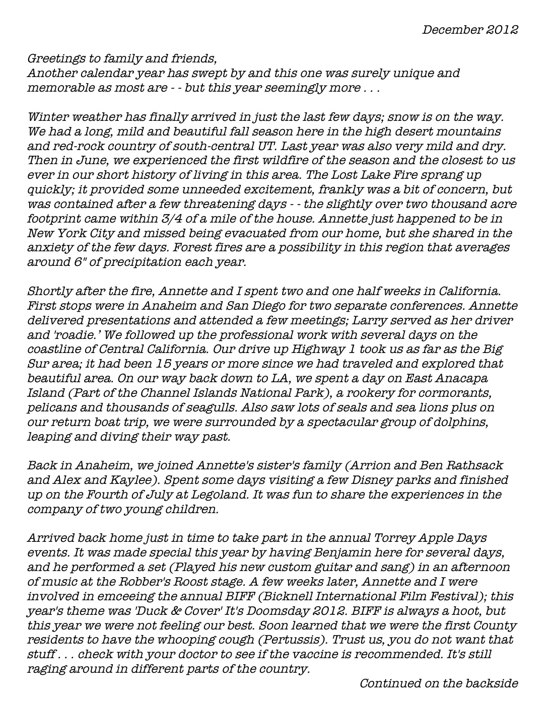 page one letter