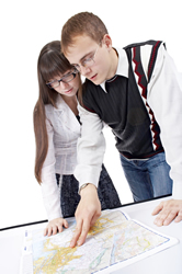 map and students