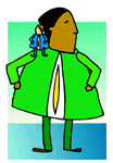 person on shoulder